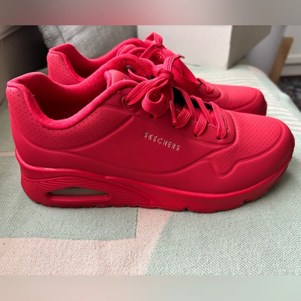 Skechers - Cherry Red Street Uno Stand on Air Sneakers - Picture 5 of 8